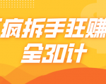 三疯拆手狂赚计,全30计课程-52资源库