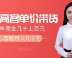 抖音高单价带货项目,一单佣金几十上百元,核心套路月入几十万(共3节)-52资源库