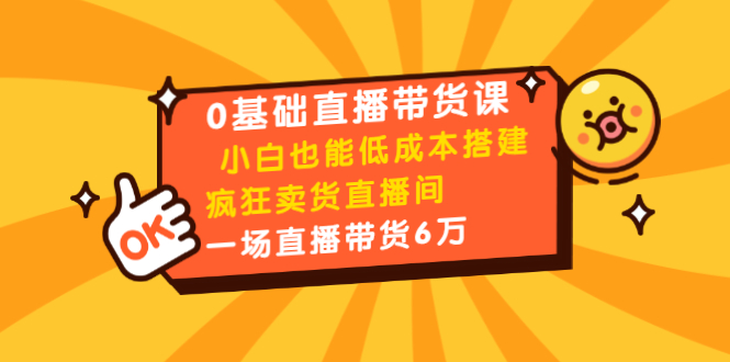 0基础直播带货课：小白也能低成本搭建疯狂卖货直播间：1场直播带货6万-52资源库