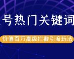 公众号热门关键词截留精准引流实战课程,价值百万高级拦截引流玩法!-52资源库
