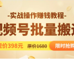 视频号批量运营实战教程,让你一天创作100个高质量视频,日引5W+流量-52资源库