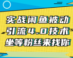 实战闲鱼被动引流4.0技术,坐等粉丝来找你,实操演示日加200+精准粉-52资源库