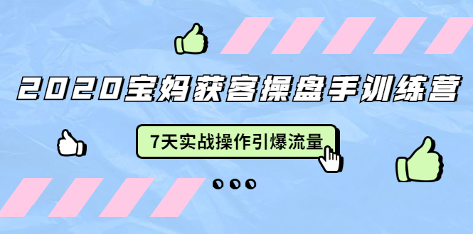 2020宝妈获客操盘手训练营：7天实战操作引爆 母婴、都市、购物宝妈流量-52资源库