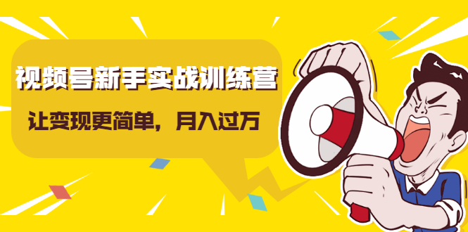 视频号新手实战训练营，让变现更简单，玩赚视频号，轻松月入过万-52资源库