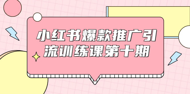 小红书爆款推广引流训练课第十期，手把手带你玩转小红书，轻松月入过万-52资源库
