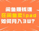 闲鱼赚钱课:在闲鱼卖ipad,如何月入3W?详细操作教程-52资源库