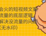 只说话就会火的短视频文案课,从根本上解决没流量的问题-52资源库