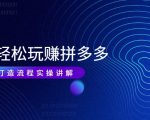 带你轻松玩赚拼多多:花的少 赚的多 爆款更简单 爆款打造流程实操讲解-52资源库