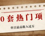 30套热门项目:单日最高收入过万 (网赚项目、朋友圈、涨粉套路、抖音、快手)等-52资源库