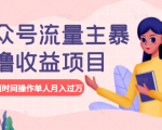 公众号流量主暴利撸收益项目，空闲时间操作单人月入过万-52资源库