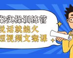 文案实操训练营,只说话就能火的短视频文案课-52资源库