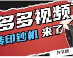 拼多多视频搬砖印钞机玩法,2021年最后一个短视频红利项目-52资源库