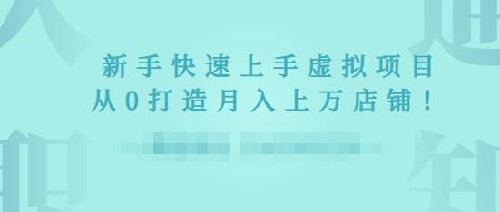 2022年虚拟项目实战指南，新手从0打造月入上万店铺-52资源库