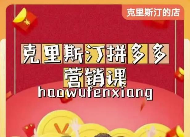 克里斯汀拼多多运营课，适合小白初涉平台，低成本入门-52资源库