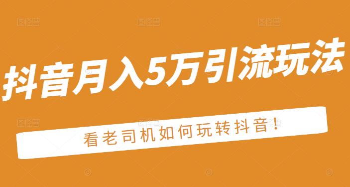 老古董·抖音月入5万引流玩法，看看老司机如何玩转抖音(附赠：抖音另类引流思路)-52资源库