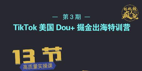 TikTok美国Dou+掘金出海特训营，美国dou+成功投放95%-52资源库