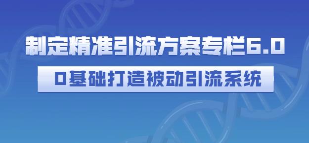 制定精准引流方案专栏6.0，0基础打造被动引流系统-52资源库