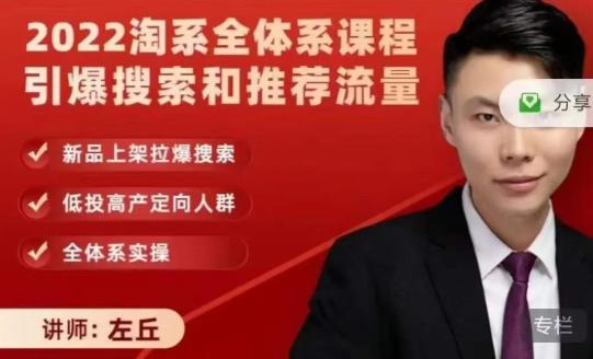 2022淘系全体系课程引爆搜索和推荐流量,新品上架拉爆搜索-52资源库