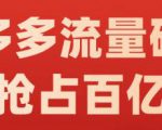 阿杰·拼多多流量破局:如何打黑标,爆款的思路,拼多多流量框架,快速抢占百亿流量-52资源库