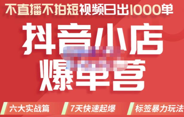 推易电商·2022年抖音小店爆单营，不直播、不拍短视频、日出1000单，暴力玩法-52资源库