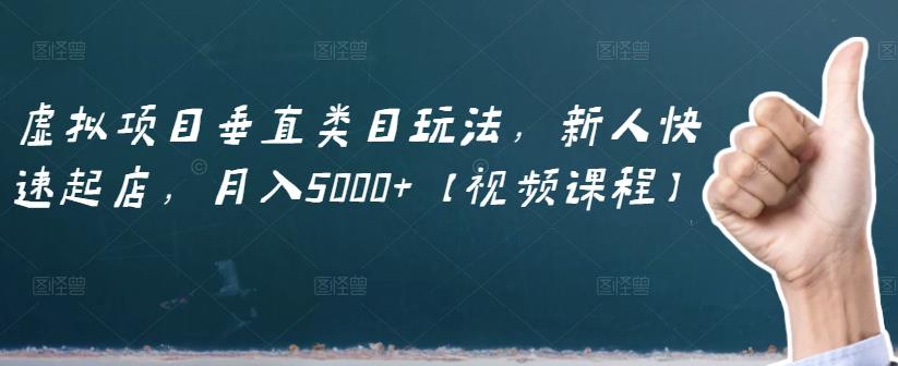 虚拟项目垂直类目玩法，新人快速起店，月入5000+【视频课程】-52资源库