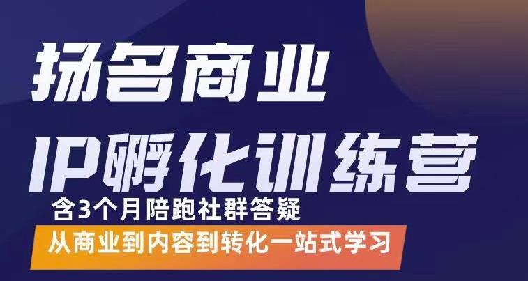 杨名商业IP孵化训练营，从商业到内容到转化一站式学 价值5980元-52资源库