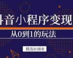商梦网校-抖音小程序一个能日入300+的副业项目,变现、起号、素材、剪辑-52资源库