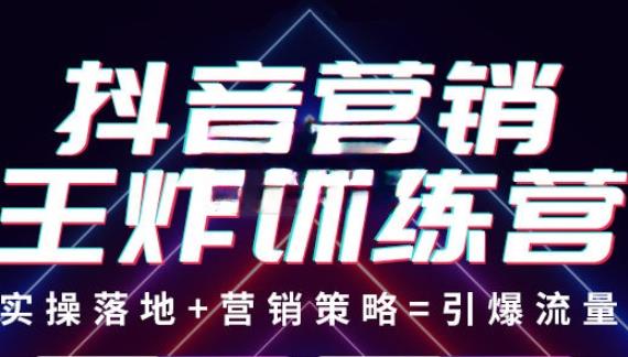 抖音营销王炸训练营，实操落地+营销策略=引爆流量（价值8960元）-52资源库