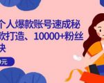 小红书个人爆款账号速成秘籍,爆款打造、10000+粉丝引流秘诀-52资源库