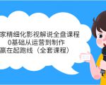 独家精细化影视解说全盘课程,0基础从运营到制作,赢在起跑线(全套课程)-52资源库