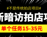 最新暗访拍店信息差项目,单个任务15-35元(不是传统拍店项目)-52资源库