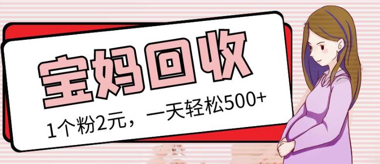 最新小红书母婴号宝妈粉回收项目，1个粉2元，一天轻松500+案例分享【粉丝包回收】-52资源库