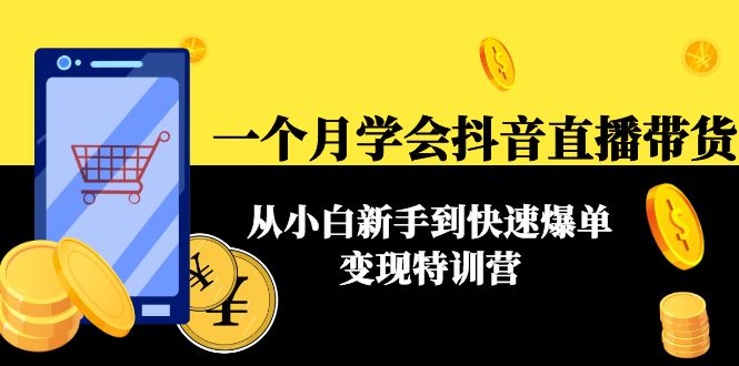 一个月学会抖音直播带货：从小白新手到快速爆单变现特训营(63节课)-52资源库