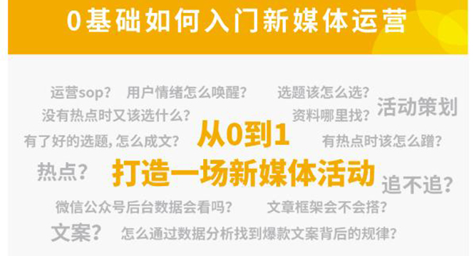新媒体运营系列课，课程零基础入门，解锁高薪职业必备的四项技能-52资源库