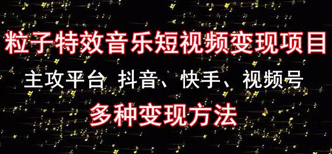 黄岛主《粒子特效音乐短视频变现项目》主攻平台抖音、快手、视频号多种变现方法-52资源库