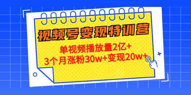 21天视频号变现特训营：单视频播放量2亿+3个月涨粉30w+变现20w+（第14期）-52资源库