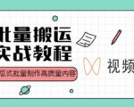视频号批量搬运实战操作运营赚钱教程,傻瓜式批量制作高质量内容【附视频教程+PPT】-52资源库