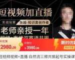 张越·短视频+直播,自然流三频共振起号实操课,短视频所有流量玩法讲解-52资源库