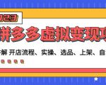 程哥拼多多虚拟变现项目:讲解开店流程-实操-选品-上架-自动发货等-52资源库