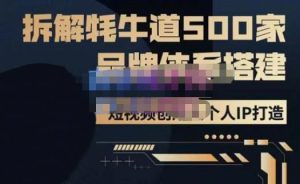牛牛·500家餐饮品牌搭建&短视频深度解析,拆解牦牛道500家品牌体系搭建-52资源库