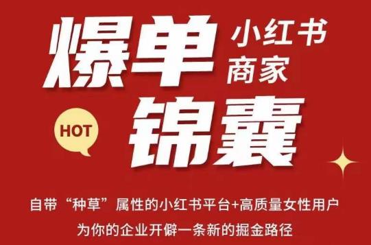无畏·小红书商家爆单锦囊，掌握小红书各大规则，快速精准抢占行业和市场-52资源库