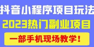 抖音小程序9.0新技巧,2023热门副业项目,动动手指轻松变现-52资源库