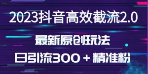 日引300+创业粉,独家抖音高效截流2.0玩法(价值1280)-52资源库