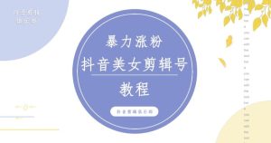 抖音快手暴力涨粉美女混剪视频教程,百分百过原创图片教程!附带违规申诉方法-52资源库
