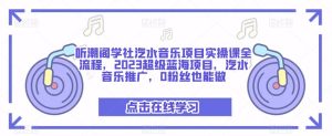 听潮阁学社汽水音乐项目实操课全流程,2023超级蓝海项目,汽水音乐推广,0粉丝也能做-52资源库