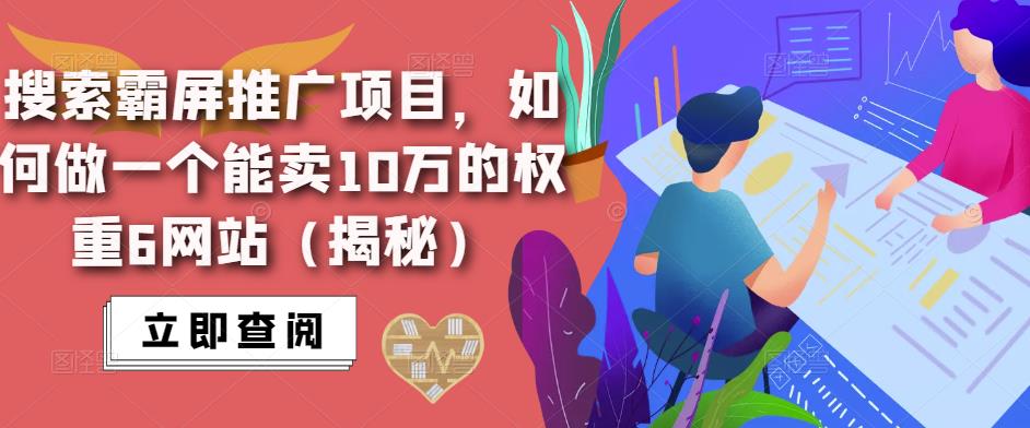 搜索霸屏推广项目，如何做一个能卖10万的权重6网站（揭秘）-52资源库