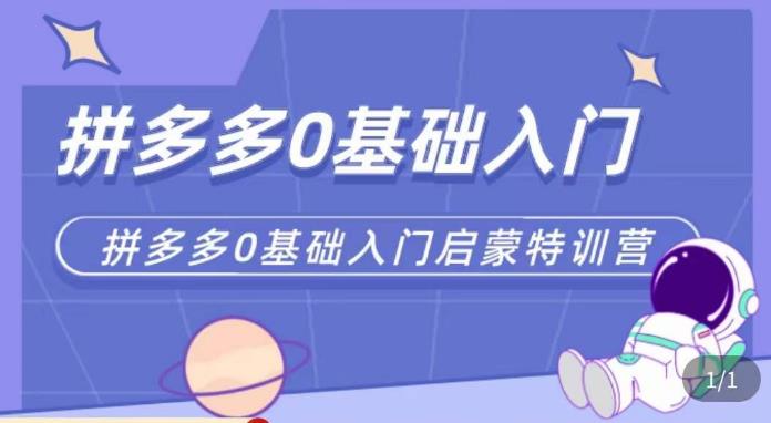 六一电商·拼多多运营0-1实操特训营，拼多多从基础到进阶的可实操玩法-52资源库
