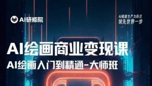AI绘画商业研修班训练营,从入门到精通,熟练使用AI工具到将AI绘画技术应用到各类商业场景的变现课-52资源库