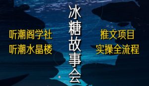 听潮阁学社听潮水晶楼抖音冰糖故事会项目实操,小说推文项目实操全流程,简单粗暴!-52资源库
