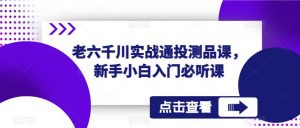 老六千川实战通投测品课,新手小白入门必听课-52资源库